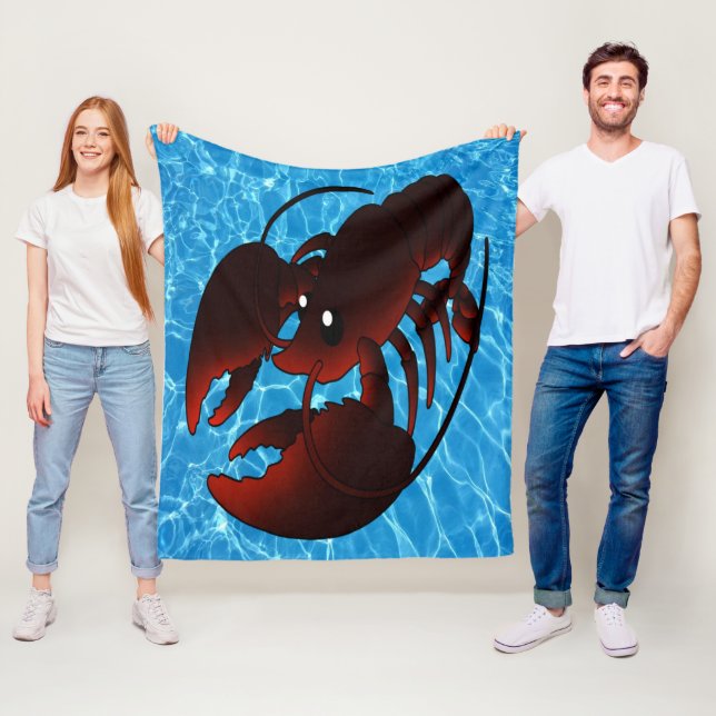 Cobertor De Velo Lagosta Vermelha de Cartoon (In Situ)