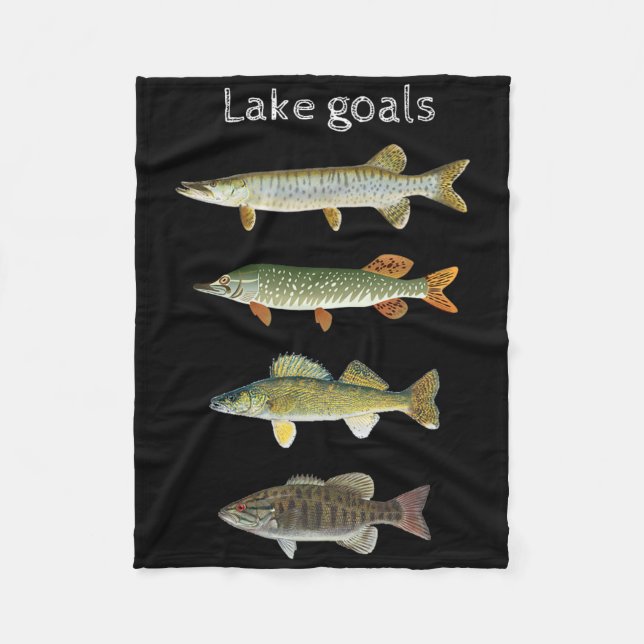 Cobertor De Velo Lake Goals Fishing Musky Pike Walleye Small Mouth  (Frente)