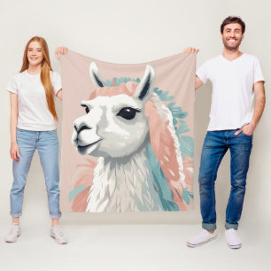 Cobertor De Velo Lama bonito com pele colorida na cabeça