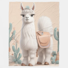 Cobertor De Velo Lama com sela no deserto