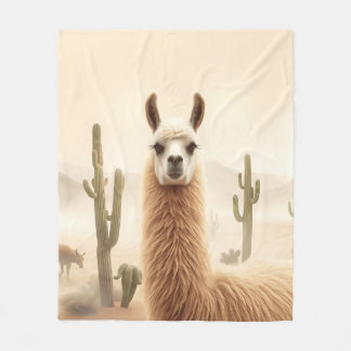 Cobertor De Velo Lama de Areia Suave com Fluxo de Cactus