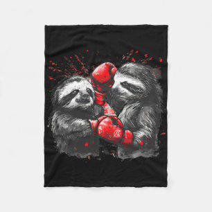 Cobertor De Velo Lama de Boxing com luvas de boxe Engraçada B