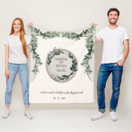 Cobertor De Velo Lança Memória de Casamento Verde Elegante