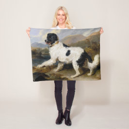 Cobertor De Velo Landseer Newfoundland Dog (Black and White Animal)