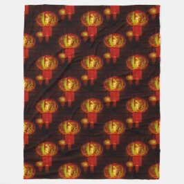 Cobertor De Velo Lanternas Chinesas Tradicionais - Padrão Sem Costu