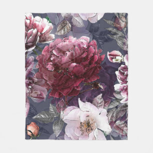 Cobertor De Velo lápis de vintage de arte, padrão incolor floral