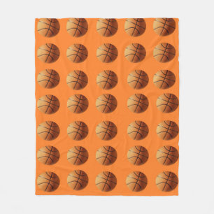 Cobertor De Velo Laranja Basketball Em Fundo Laranja,