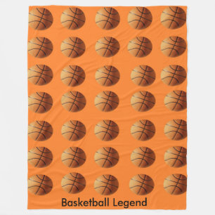 Cobertor De Velo Laranja Basketball Em Fundo Laranja,