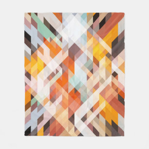 Cobertor De Velo Laranja Branco Geométrico: Fundo Poligonal