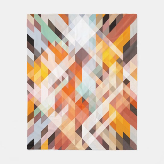 Cobertor De Velo Laranja Branco Geométrico: Fundo Poligonal (Frente)