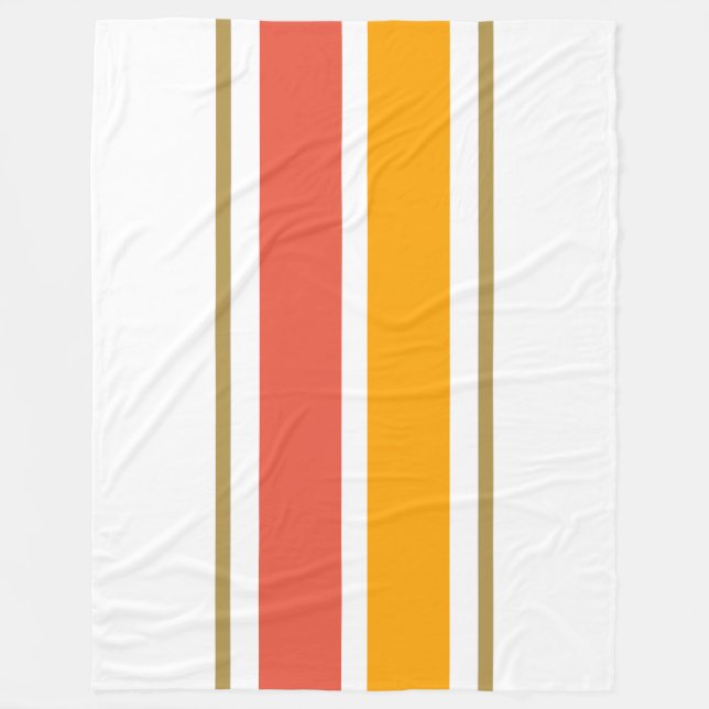 Cobertor De Velo Laranja Brilhante, Bold, Corridas Amarelas, Em Bra (Frente)