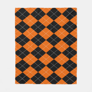 Cobertor De Velo Laranja e Negra Argyle Fleece Blanket