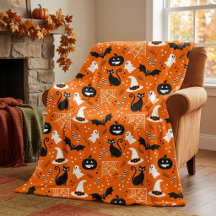 Laranja e Preto Clássico Retro Halloween
