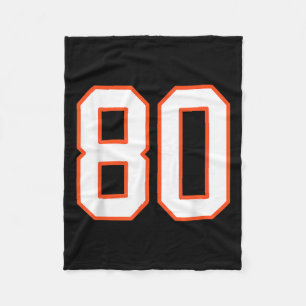Cobertor De Velo Laranja E White Srts Número 80 Jersey Uniform Pla