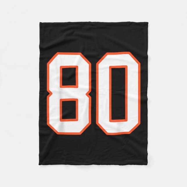 Cobertor De Velo Laranja E White Srts Número 80 Jersey Uniform Pla (Frente)