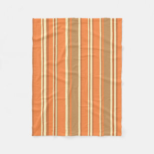 Cobertor De Velo Laranja Marrom Listra Retro Moderno de Meados do S