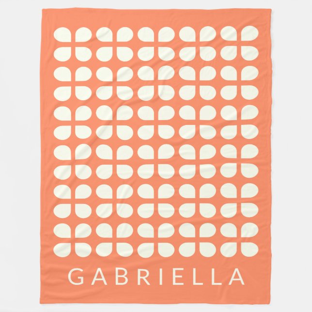 Cobertor De Velo Laranja Personalizada Retrosoverna Moderna do Sécu (Frente)