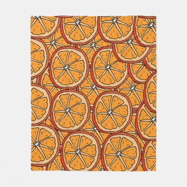 Cobertor De Velo Laranjas Desenhadas À Mão: Sem Costura (Frente)