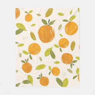Cobertor De Velo Laranjas pintadas à mão design de fruta de padr