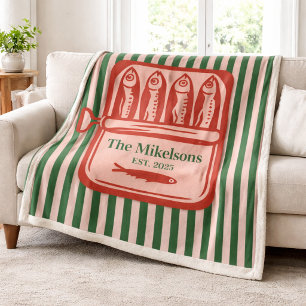 Cobertor De Velo Lata de Sardinha Listrada Retro Personalizada para