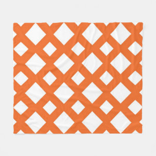 Cobertor De Velo Latice Laranja em Branco