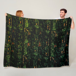 Cobertor De Velo Latido de árvore sob vidro martelado verde