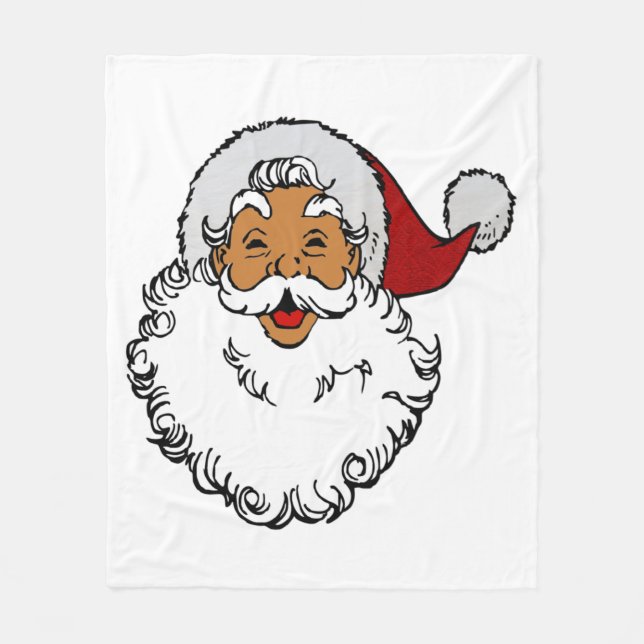Cobertor De Velo latino biracial santa claus christmas (Frente)