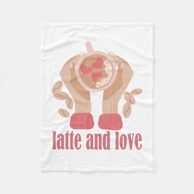 Cobertor De Velo Latite e xícara de amor, mãos e café (Frente)