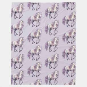 Cobertor De Velo Lavanda Branca de Cavalo Floral