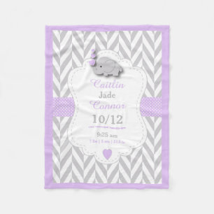 Cobertor De Velo Lavanda de Bebê, Elefante, Design