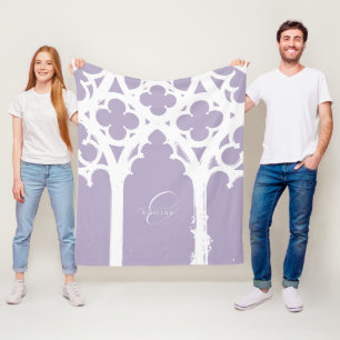 Cobertor De Velo Lavanda de Caligrafia Gótica Minimalista