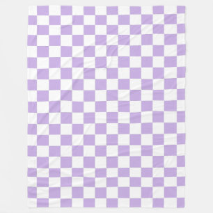 Cobertor De Velo Lavanda e branco verificados