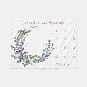 Cobertor De Velo Lavanda Eucalyptus Baby Milestone