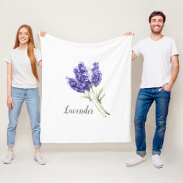Cobertor De Velo Lavanda Flores Aquarela
