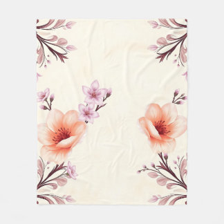 Cobertor De Velo Lavanda Peach Blossoms Art Deco