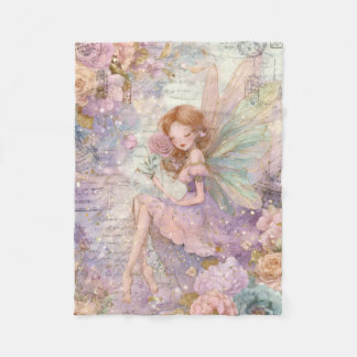 Cobertor De Velo Lavendar Fairy With Flowers