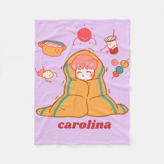 Cobertor De Velo Lavender Cozy Blanket – personalised Custom Name  (Frente)