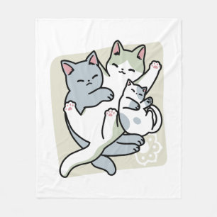 Cobertor De Velo Lazer - Design de Gatos Preguiçosos