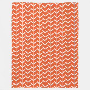 Cobertor De Velo Leaf Stems - Branco sobre Laranja