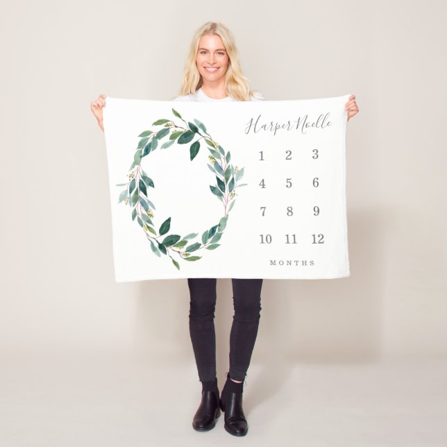 Cobertor De Velo Leafy Baby Milestone Blanket (In Situ)