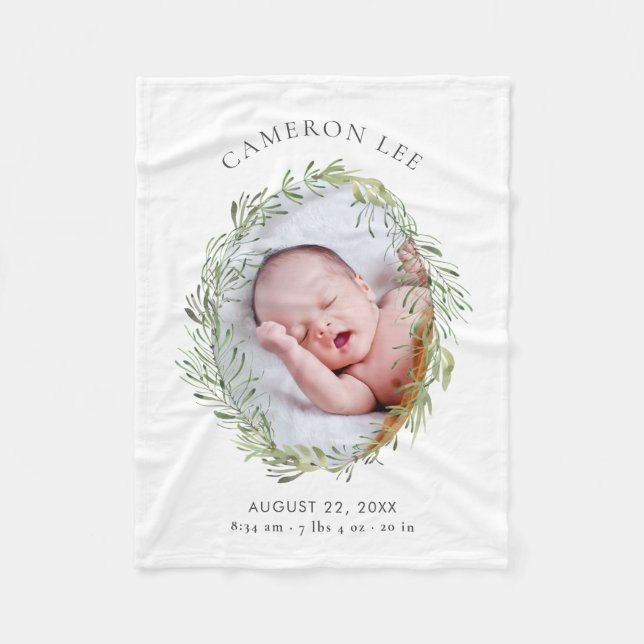 Cobertor De Velo Leafy Meadow Stats Baby Blanket (Frente)