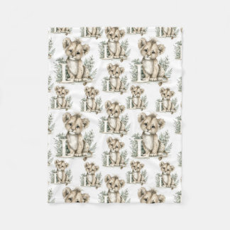 Cobertor De Velo Leão alfabeto de animais bebês em aquarela fofa