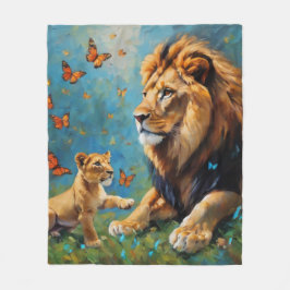 Cobertor De Velo Leão E Cubo