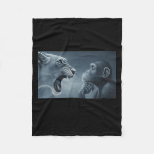 Cobertor De Velo Leão Gritando Em Macaco, Macaco E Monge-Memória Li