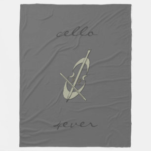 Cobertor De Velo Legal Música Cello 4ever Cinza Blanket