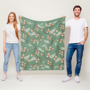 Cobertor De Velo Legal sábio verde Trendy floral para ela