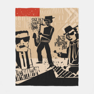 Cobertor De Velo legal safra de poster de jazz com trompete