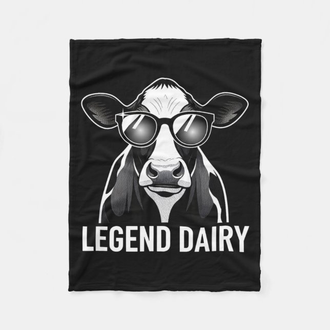 Cobertor De Velo Legend Dairy, Cool Cow With Sungles  (Frente)