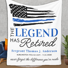 Cobertor De Velo Legenda de aposentadoria aposentada fina linha azu