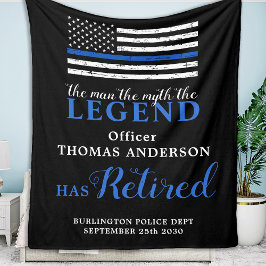 Cobertor De Velo Legenda Policial Thin Blue Line Flag